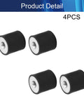 Set Of Four M6 Rubber Vibration Isolators 25x25mm Mounts With M6 Thread For Quiet Operation On Mini Split Systems Water Pumps Diesel Engines Harvesters And Generators Heavy Duty Anti Vibration Absorbers, 4PCS