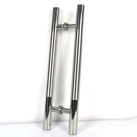 Brushed Stainless Steel Round Tube Door Handle For Glass And Wood Doors Push Pull Design Tough As Nails Door Hardware Indoor Outdoor