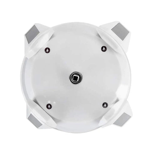 Solar Powered Jewelry Display Stand With 360 Degree Rotating Turntable And Blue LED Lights Electric Base view from above showing base design.