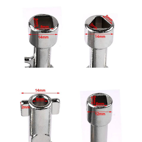 Close-up of Ten Piece Electrical Cabinet Key Set With Rustproof Zinc Alloy Four Way Utility Keys Triangle Square And Panel Cross