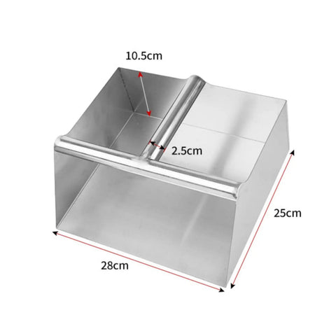 Stainless Steel Dustpan And Grain Scooper Rugged Metal Build With Ergonomic Handle For Easy Debris And Grain Cleanup In Workshops Warehouses Farms And Home XL Heavy Duty Must Have For Tough Messes, 28cm x 25cm
