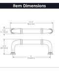 Dimensions of 10 Pack Solid Core Cabinet Pulls Matte Black Cottage Collection 3 Inch Center To Center Hardware