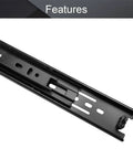 Close-up of 14 Inch Full Extension Drawer Slides With Ball Bearing, 40mm Wide Cold Rolled Steel in Black Finish