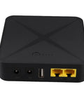 Solid Mini Ups Backup Power With 9000Mah Lithium Battery Supports 5V 9V 12V And 48V Poe For Routers Modems And Cameras US Plug, top view with ports.