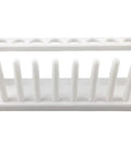 Eight-Well Plastic Test Tube Rack For Lab Class Science Projects, White Durable Tube Holder, 9.48 Inch, 18 mm Holes