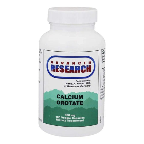 Calcium Orotate Capsules Dietary Supplement For Bone Health Made In The USA 100 Count For Everyday Support Take Two To Three Tablets With Evening Meal Or As Directed By Your Healthcare Professional bottle front view