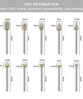 20-pack 60 grit diamond grinding bits for Dremel, 1/8 in shank; stone carving and engraving with assorted shapes.