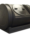 Compost Wizard Jr 7 Cu Ft Outdoor Garden Compost Bin With Wheels And Handles BPA Free Polyethylene 12 Inch Twist Off Lid Dual Tumbler Design For Easy Turning Critter Proof Black