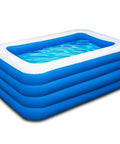 Epic 70x55x29 Inch Inflatable Family Pool For Adults With Heavy Duty Puncture Resistant Construction Outdoor Backyard Water Party
