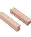 4 Pieces Wooden Drawer Handles And Cabinet Pulls In Beech Wood For Furniture Rectangle Beech Wood Hardware For Dresser And Wardrobe Cabinets 64mm Hole Spacing Easy Install Cupboard Pulls For Kitchen Bedroom Living Room