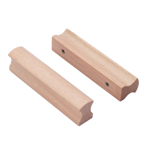 4 Pieces Wooden Drawer Handles And Cabinet Pulls In Beech Wood For Furniture Rectangle Beech Wood Hardware For Dresser And Wardrobe Cabinets 64mm Hole Spacing Easy Install Cupboard Pulls For Kitchen Bedroom Living Room