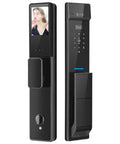 Slick New Smart Entrance Lock With Rapid Fingerprint Access And Solid Password Shield, featuring intercom and video panel.