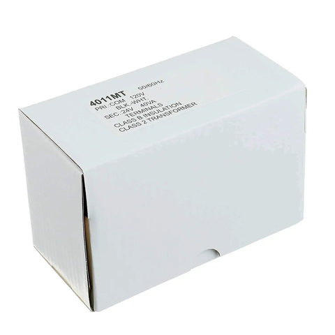 Box packaging of 24V 40VA Thermostat And Doorbell Transformer, Power Supply for Nest Ecobee Sensi Honeywell, angle view