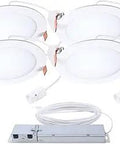 6 Inch Canless Ultra Thin Recessed LED Wafer Light For Ceiling And Shower Dope 975 Lumens, 5 Color Temperatures 4 Pack Kit