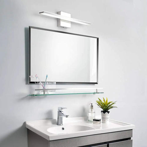 LED Vanity Light Bar 20 Inch Chrome Bathroom Fixtures 12W Over Mirror Lighting With 850 Lumens Cool White 6000K