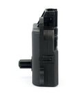 Side view of Air Blend Door Actuator Replaces 604-252 YH1933 DL3Z-19E616-A for Ford and Lincoln Flex, black plastic material.