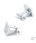 Silver Plated Tie Clip For Men And Women Clean Square Grid Design with polished finish, suitable for business suits.
