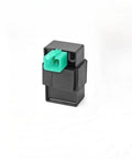 High Performance Ignition Coil Kit With 5 Pin AC CDI Box Voltage Regulator Rectifier Solenoid Relay And Spark Plug For 49cc To 110cc ATVs Go Karts Dirt Bikes Quads And Scooters, showing black CDI box with green connector, close-up view.