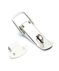 Spring Loaded Toggle Latch for Cabinets Sliding Doors Windows and Furniture Hardware Iron Construction Built Tough for Long Lasting Durability Fits 27x63mm Standard Size For Tight Close And Multi Purpose Furniture Fittings, silver latch and receiver component