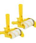 Eight Piece Paint Edger Roller Kit For Walls And Ceilings Ditch The Tape With This Smooth Edge Guide Tool showing two yellow sponge rollers.