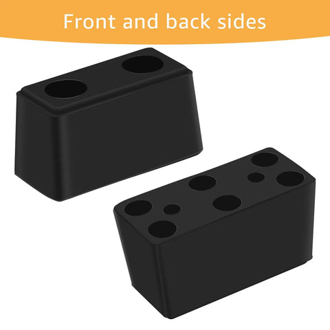 Front and back views of Heavy Duty Rubber Bumper Blocks Two Pack For Dock Safety And Vehicle Protection 6 Inch By 3 Inch By 3 Inch