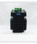 Black Integrated Stepper Servo Motor Drive With 1000 Line Encoder For CNC Machine Kits, front view showing grid design and connectors.