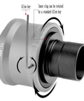 T2 Ring and M42 To 1.25 Inch Telescope T Adapter For Sony NEX Cameras with Allen key adjustment shown, aluminum body.