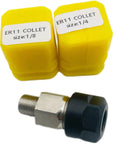 Collet Adapter For M12 Polisher Sander With ER11 Nut And One Eighth Inch And One Quarter Inch Collets M9x0.75 Threaded End For Quick Swaps