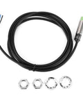 Metal Proximity Switch PR12-4DN 3 Wire NO NPN Sensor For Machinery And Metallurgy, 4mm Detection Distance, Built In Power Safeguard Circuit, Durable Industrial Grade Proximity Sensor, with cable and mounting nuts