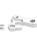 Derailleur Hanger Replacement for Giant and Kona Mountain Bikes aluminum part with screws shown on white background