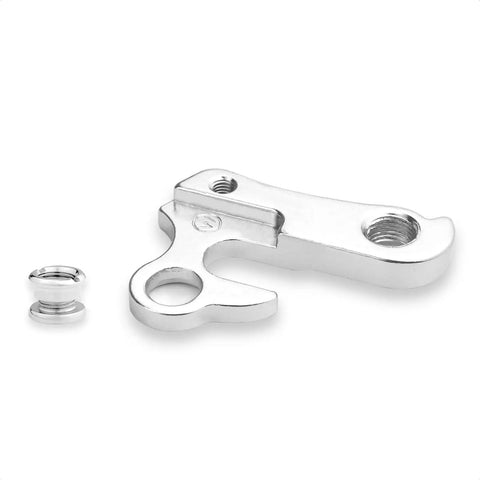 Derailleur Hanger Replacement for Giant and Kona Mountain Bikes aluminum part with screws shown on white background