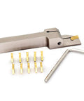 Heavy Duty Nickel Plated Right Hand Indexable Lathe Parting Grooving Holder With GTN 2 QC1402 Carbide Inserts And 10 Pieces Cut Off Tool