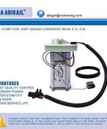 Replacement Fuel Pump Assembly For Jeep Grand Cherokee 1999 2000 2001 2002 2003 2004 4.0L 4.7L E7127MN Plug And Play Ready