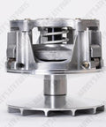 Primary clutch assembly for Polaris RZR 1000 XP/S, metallic silver finish, mounted on drive spindle