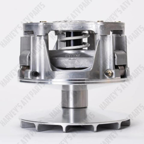Primary clutch assembly for Polaris RZR 1000 XP/S, metallic silver finish, mounted on drive spindle