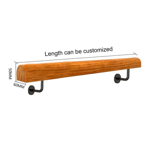 Solid Wooden Stair Handrail Built Tough For Indoor Outdoor Use With Smooth Non Slip Grip, customizable length and sturdy mounting.