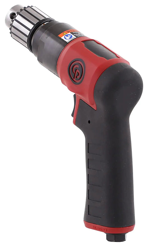 Air Powered Drill Beast Mode Power With 3/8 Inch Keyed Chuck, Pistol Grip, 0.62 HP, 460 W, 3000 RPM Hand Drill close-up view