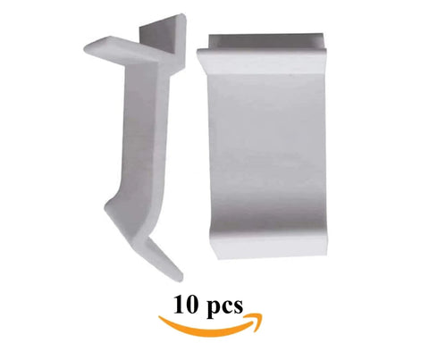 10 pack durable white nylon table rim clips for glass and acrylic tops, easy no tool patio clips with no screws