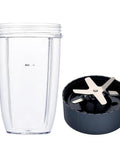 Upgrade Blender Cup And Extractor Blade Compatible With 600W And 900W Blenders 24oz Replacement Parts Set BPA Free Cup With Stainless Steel Blade Durable Blender Accessories 2 Pieces