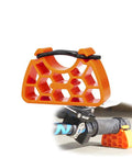Orange Clip On Bike Handlebar Stand Set elevates bike bars 30mm, fits 30-34mm grips for inverted parking and maintenance.