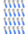 Super Cool Piggyback Spade Connectors For Quick 1 To 2 Wire Splits Easy Heat Shrink Terminals Waterproof Adhesive Line Fit 22 To 10 AWG Perfect For Cars Boats And Bikes No Solder Needed Reliable Electrical Repair Kit, blue insulated spade terminals
