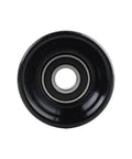 Beefed Up Transmission And Engine Mount Bracket Kit For Driver Side Alternator And Power Steering Pump Bolt On Replacement Fits Truck And SUV 1999 2014 LS Series Engines Suitable For Many LS Vehicles. Black metal pulley wheel, front view