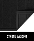 Mesh Weave Dirt Grabbing Doormat For Indoor Outdoor Use With Low Profile Entry Mat 35x23 Heavy Duty Black Welcome Mat back view