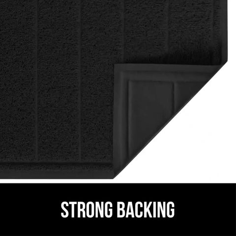 Mesh Weave Dirt Grabbing Doormat For Indoor Outdoor Use With Low Profile Entry Mat 35x23 Heavy Duty Black Welcome Mat back view