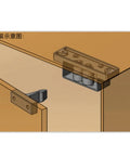 Diagram of Black Touch Type Lock Double Roller Catch for Cupboard and Cabinet Doors Easy Install Durable Metal Latch
