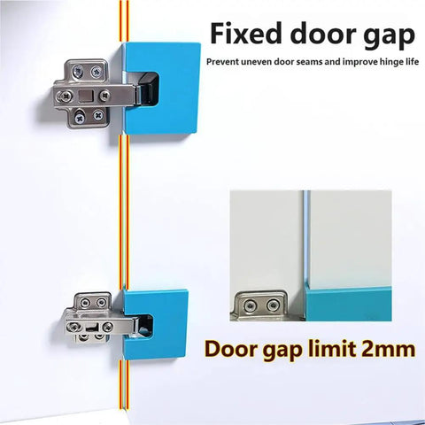 Magnetic Hinge Installation Tool For Cabinets And Doors Quick And Precise Hinge Jig For Jambs And Latches 2mm Alignment Groove For Flawless Install In Minutes Carpenter DIY Essential shown attached to cabinet doors