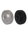 Two Pack 25mm Knurled Thumb Wheel Lock Nut Adapter With 1/4-20 Female Thread Aluminum Black Large Edge Grip For Camera Tripods