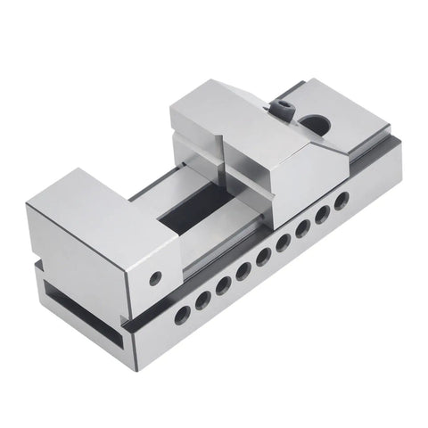 3 X 7 Inch Screwless Vise For Toolmakers, Precision Grinding Insert Toolmaker Clamp, heavy duty steel construction, angled view