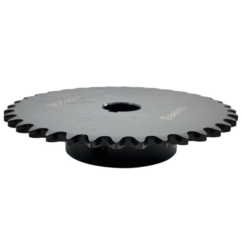 35B36 Type B Roller Chain Sprocket 36 Teeth Three Eighths Inch Pitch Three Quarter Inch Bore For ANSI 35 Chain Hardened 1045 Steel Anti Rust Drive Sprocket With Two Set Screws At 90 Degrees