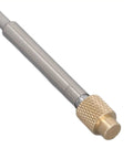Close-up of brass threaded soldering iron tip heat set insert for 3D printer accessories, interchangeable with common 936 tips
